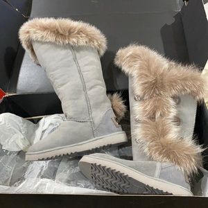 Australia Luxe Collective Grey knee high boots new